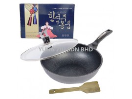 30CM KOREAN STYLE WOK (WITH WOODEN SPOON)